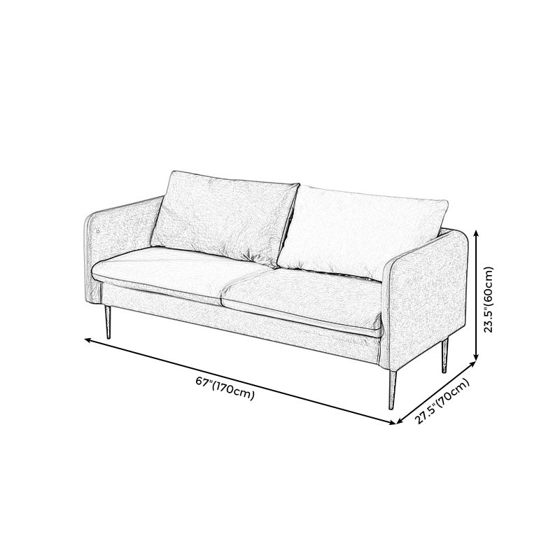 Faux Leather Cushions Sofa 61.02"/66.93" Wide Square Arm Loveseat