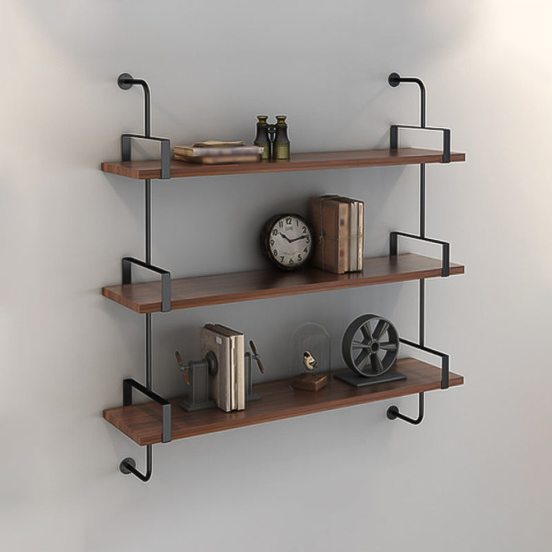 Wall Mounted Bookcase Shelf Industrial Rectangular Shelves for Study Room