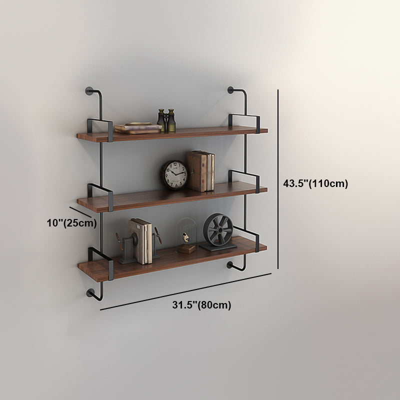 Wall Mounted Bookcase Shelf Industrial Rectangular Shelves for Study Room