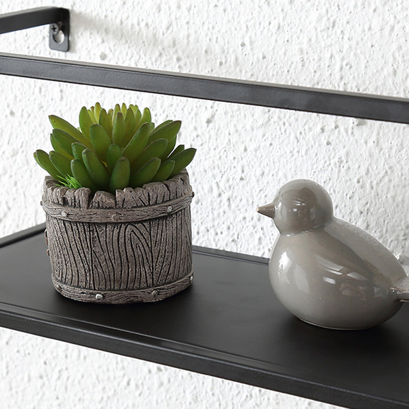 Industrial Style Metal Bookcase Wall Mounted Rectangular Shelves