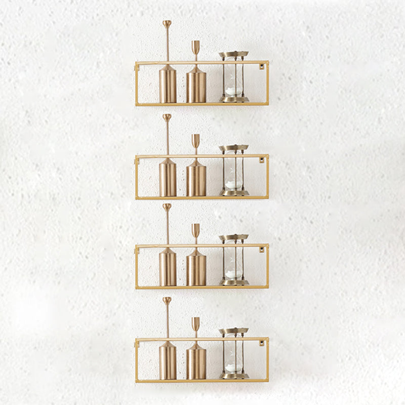 Industrial Style Metal Bookcase Wall Mounted Rectangular Shelves