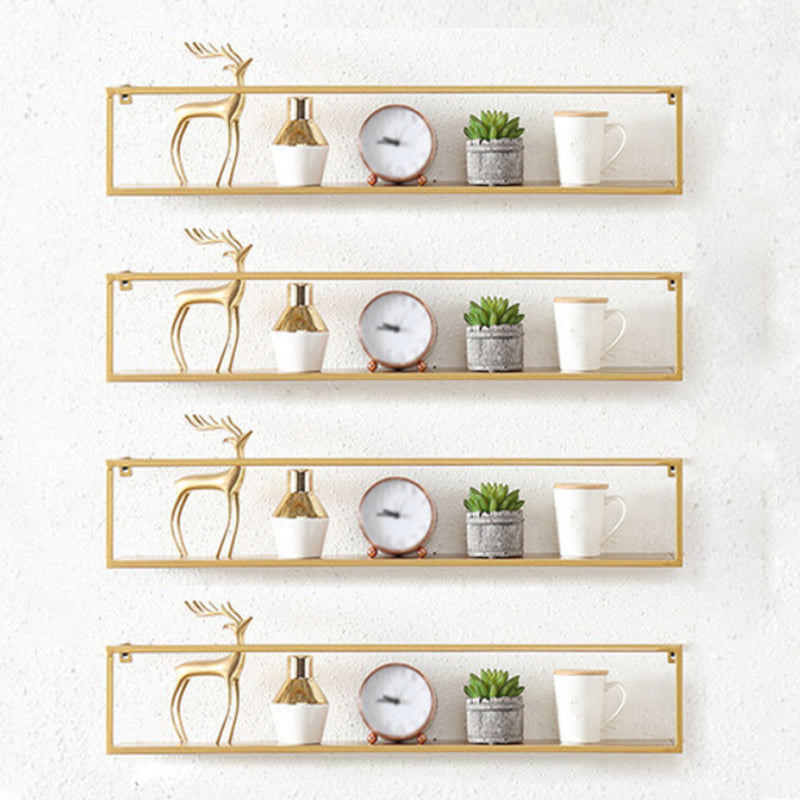 Industrial Style Metal Bookcase Wall Mounted Rectangular Shelves