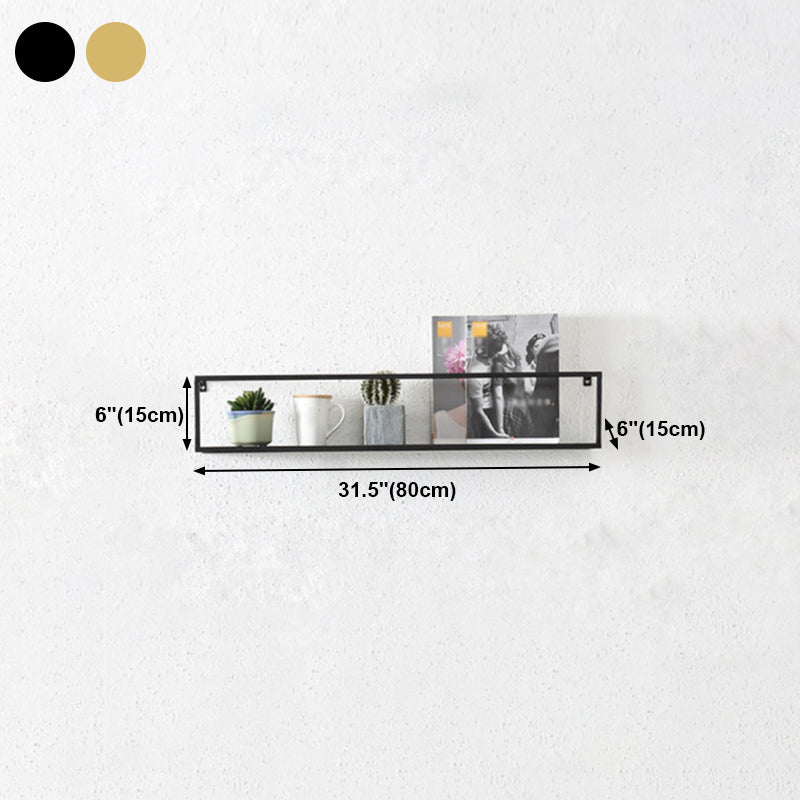 Industrial Style Metal Bookcase Wall Mounted Rectangular Shelves