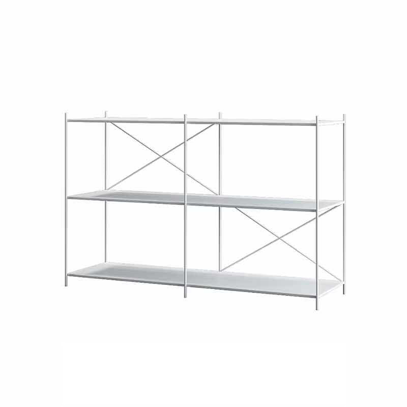 Modern Metal Bookcase Shelf Rectangular Open Bookcase with Shelves