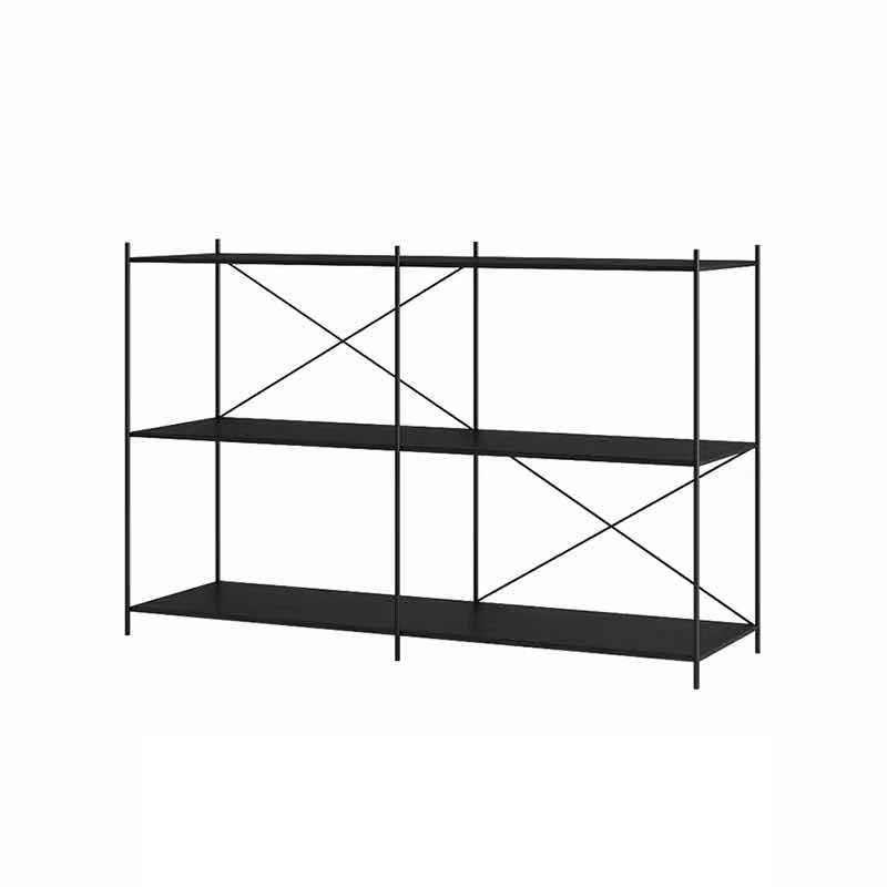 Modern Metal Bookcase Shelf Rectangular Open Bookcase with Shelves