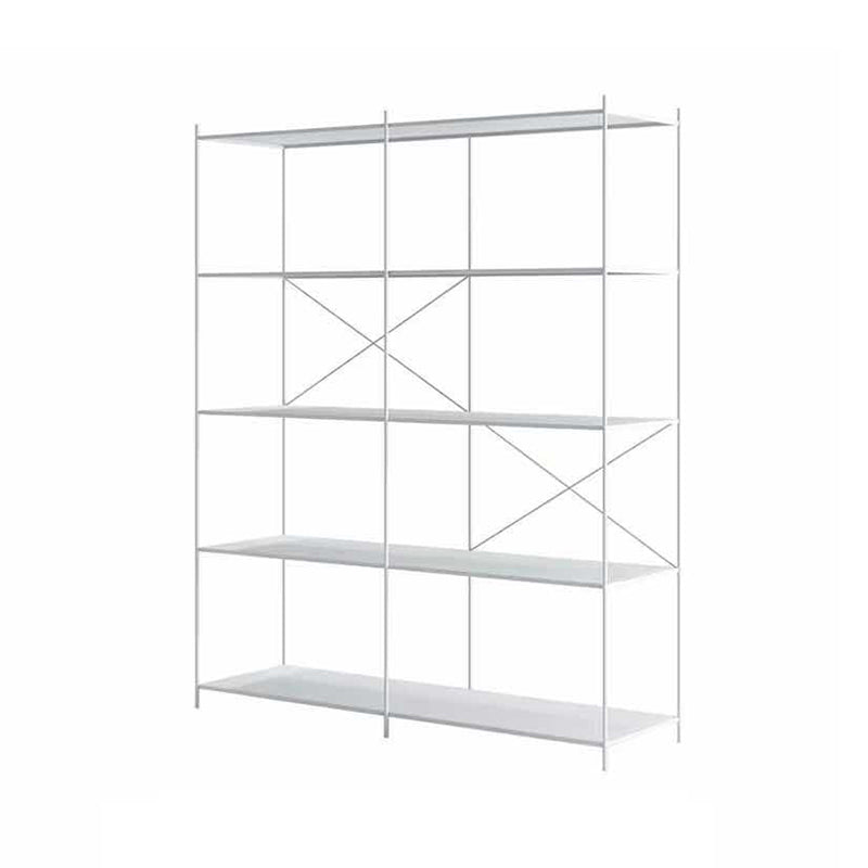 Modern Metal Bookcase Shelf Rectangular Open Bookcase with Shelves