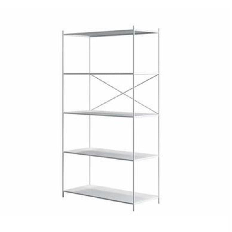 Modern Metal Bookcase Shelf Rectangular Open Bookcase with Shelves