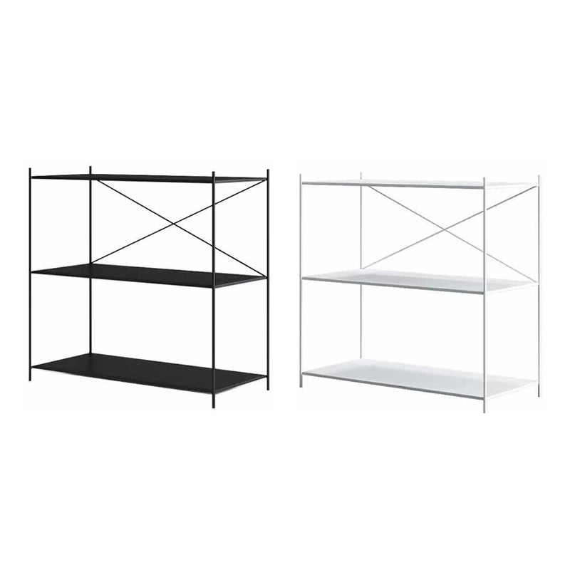 Modern Metal Bookcase Shelf Rectangular Open Bookcase with Shelves