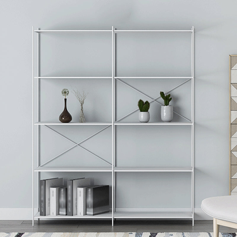 Modern Metal Bookcase Shelf Rectangular Open Bookcase with Shelves