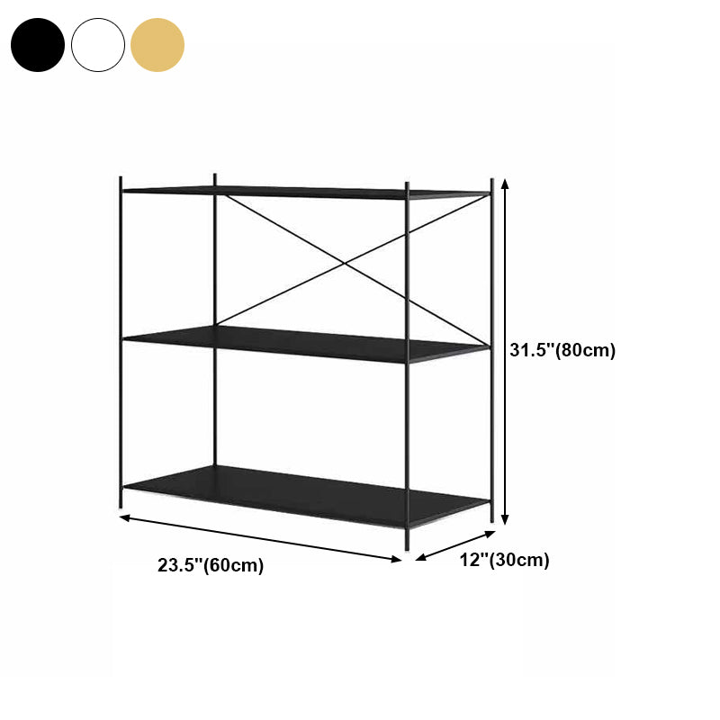 Modern Metal Bookcase Shelf Rectangular Open Bookcase with Shelves