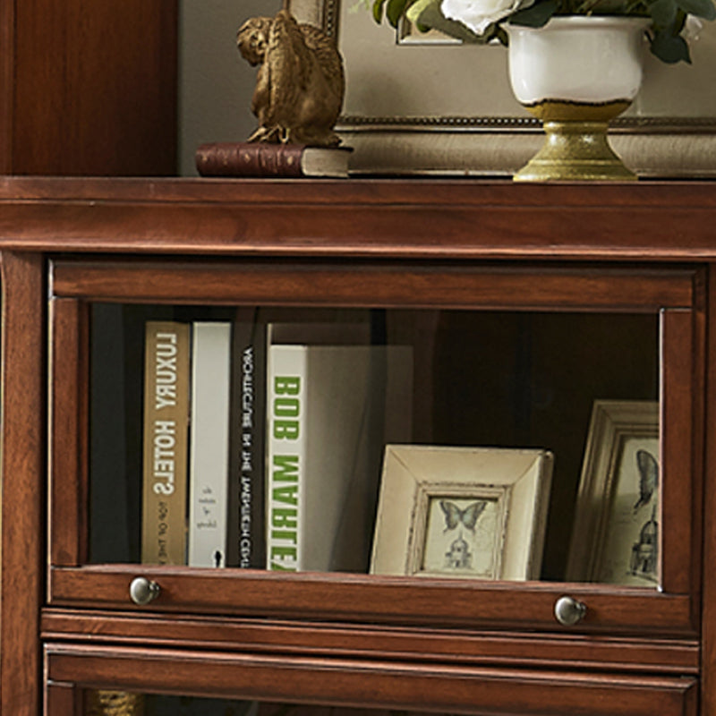 Zeitgenössischer Eichenholz -Standard -Bücherregal braunes Regal mit Glastüren