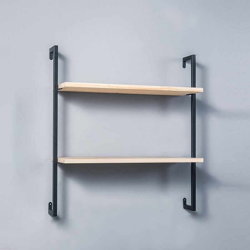 Contemporary Wall Unit Bookshelf with Iron Frame Manufactured Wood Shelf