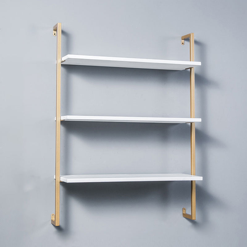 Contemporary Wall Unit Bookshelf with Iron Frame Manufactured Wood Shelf