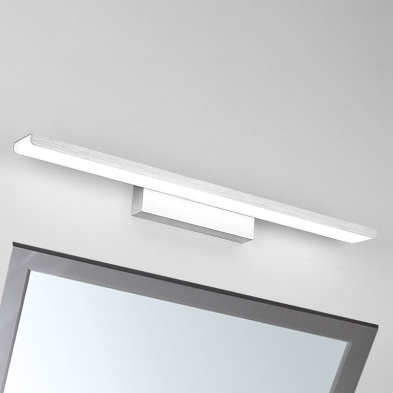 Rechteck Badezimmer Wand montiertes Waschtischlicht Aluminium 16 "/24" W LED Nordische Wandlampe in Schwarz/Silber, warm/weißes Licht