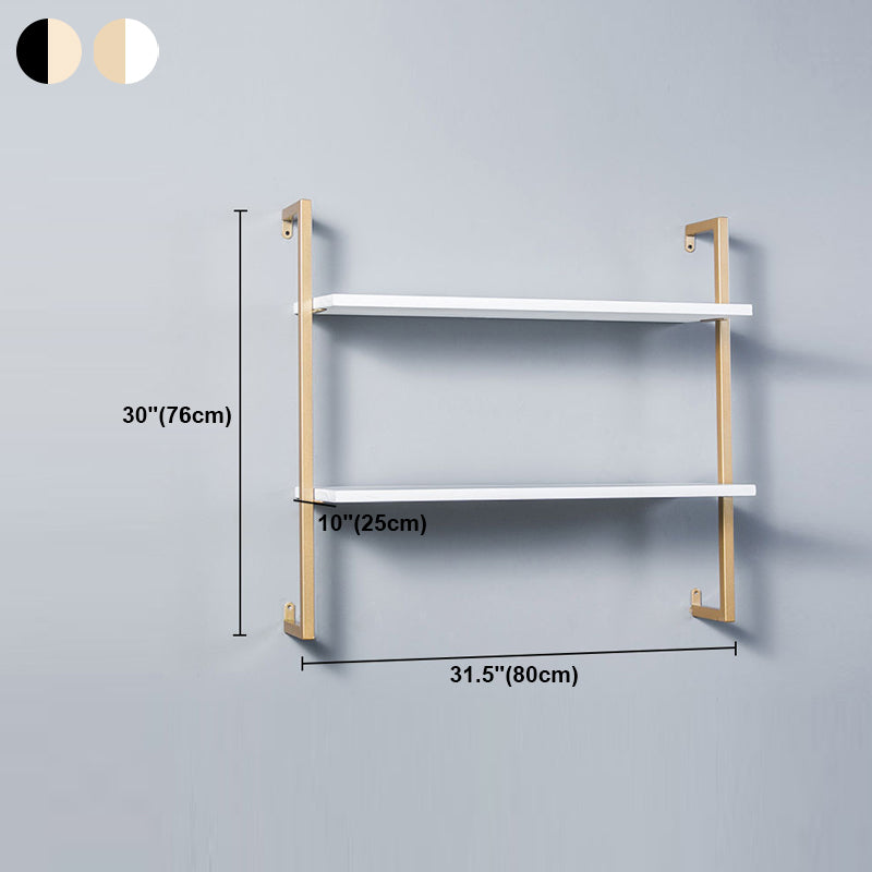 Contemporary Wall Unit Bookshelf with Iron Frame Manufactured Wood Shelf