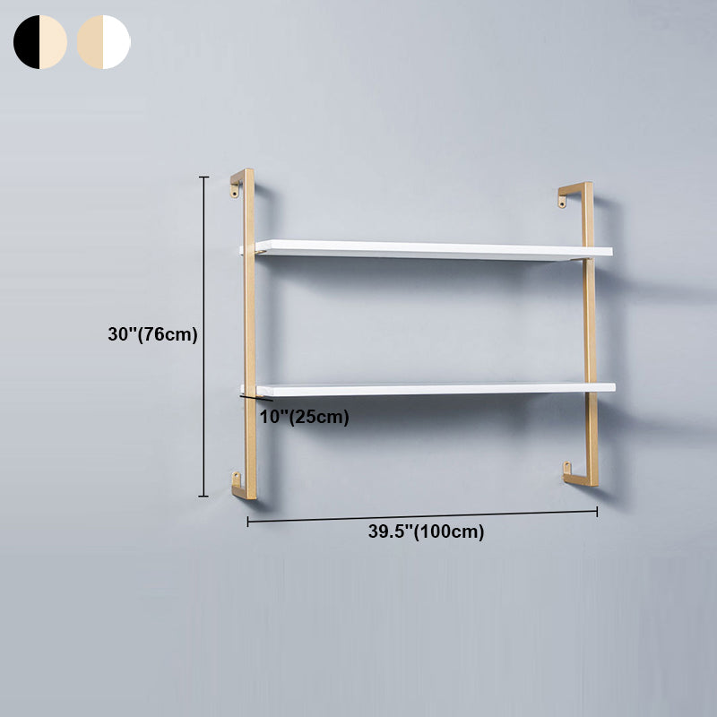 Contemporary Wall Unit Bookshelf with Iron Frame Manufactured Wood Shelf