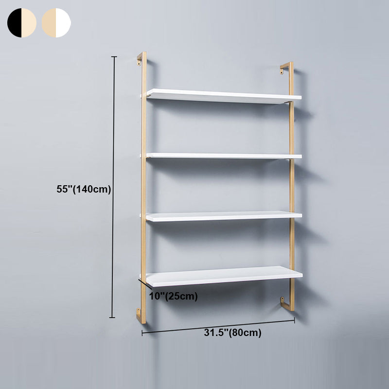 Contemporary Wall Unit Bookshelf with Iron Frame Manufactured Wood Shelf