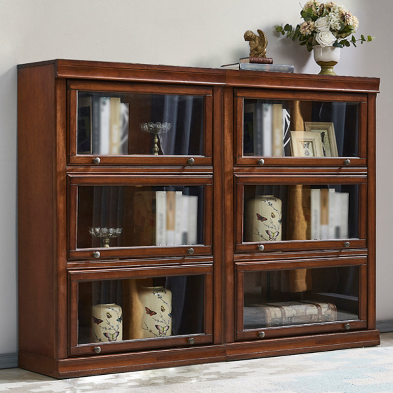 Minimalist Closed Back Bookcase in Solid Wood Material Shelve