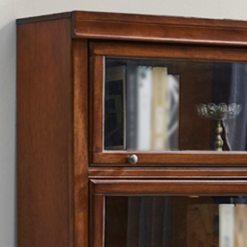 Minimalist Closed Back Bookcase in Solid Wood Material Shelve