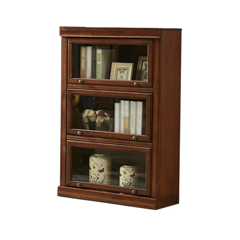 Minimalist Closed Back Bookcase in Solid Wood Material Shelve