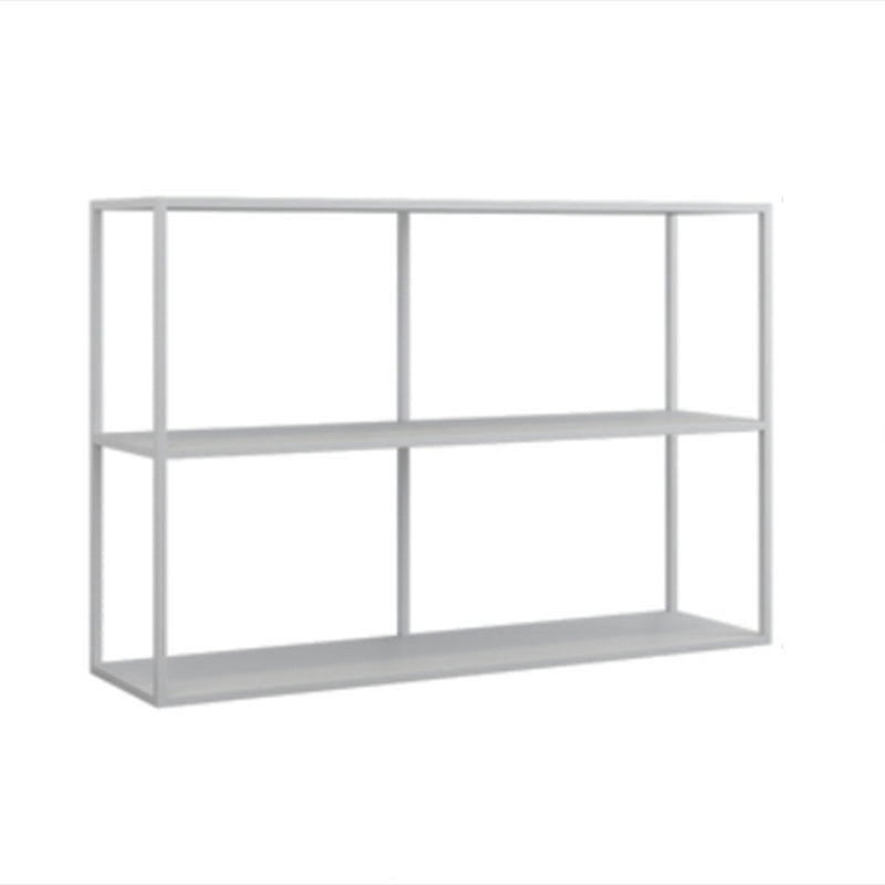 Open Rectangular Bookcase Industrial Metal Shelf for Study Room