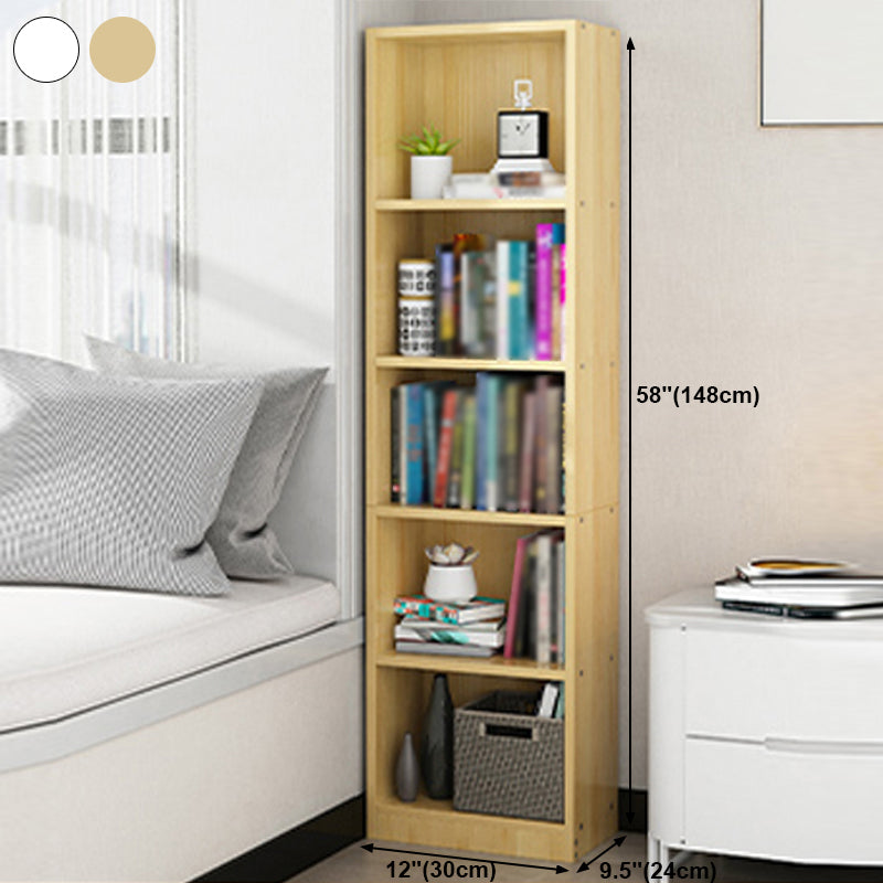 Modern Style Bookcase Closed Back Rectangular Shelf Bookcase for Study Room