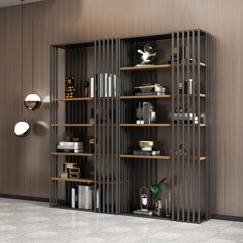 Modern Style 4-Shelf Bookshelf Open Black Shelf Bookcase for Study Room