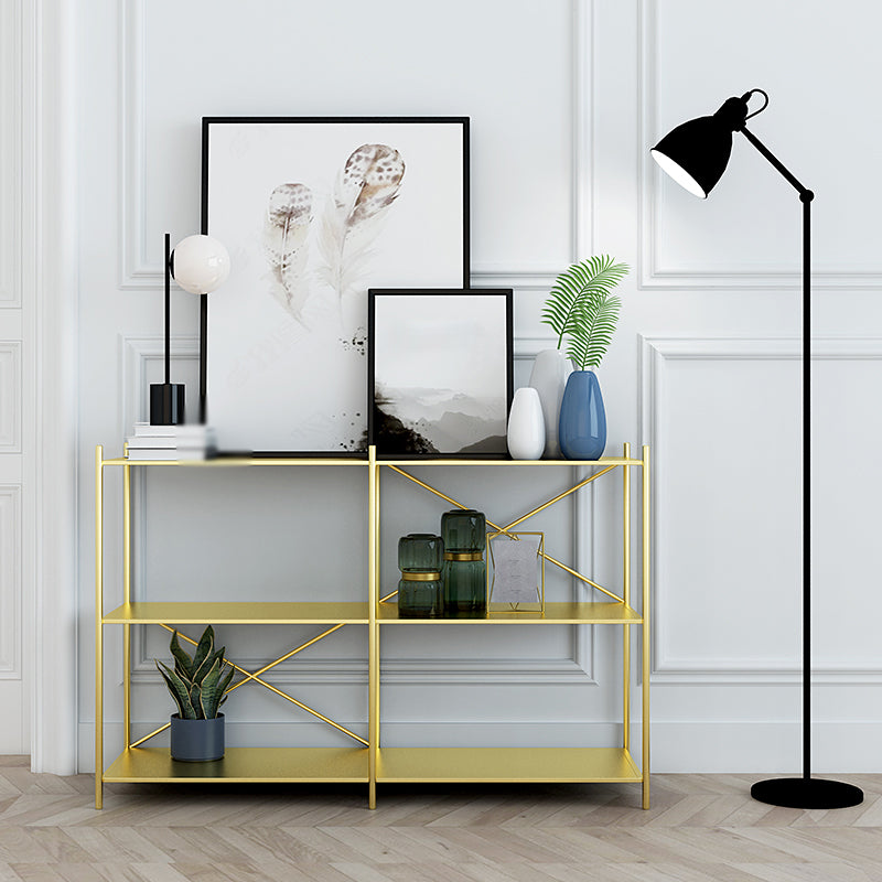 Minimalist Metal Open Etagere Bookcase with Rectangular Shelves