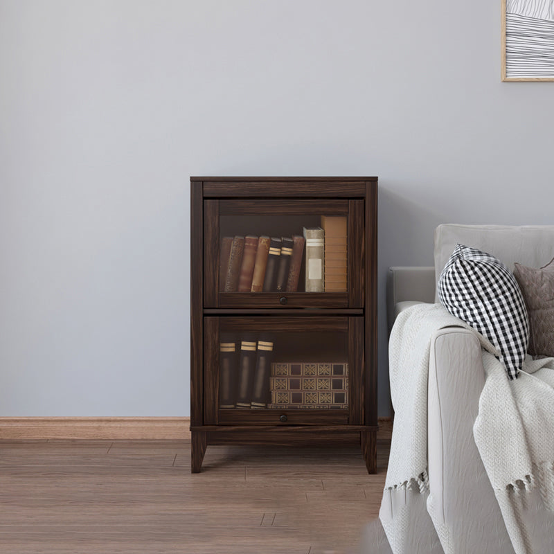 Engineered Wood Standard Bookcase Contemporary Bookcase With Doors
