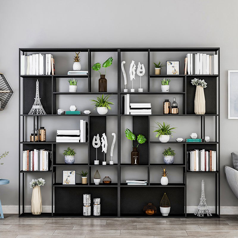 Industrial Metal Etagere Book Shelf with Rectangular Shelves Bookcase