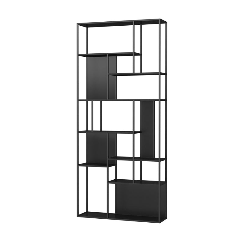 Industrial Metal Etagere Book Shelf with Rectangular Shelves Bookcase