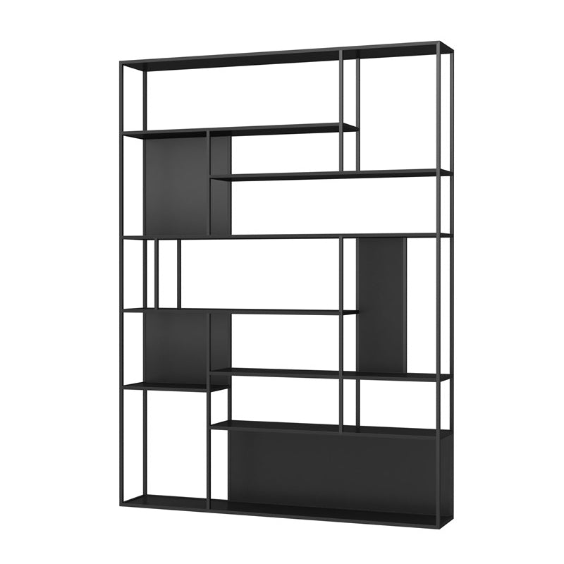 Industrial Metal Etagere Book Shelf with Rectangular Shelves Bookcase