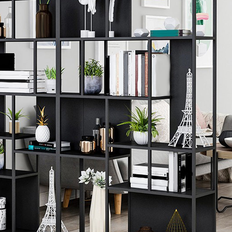 Industrial Metal Etagere Book Shelf with Rectangular Shelves Bookcase