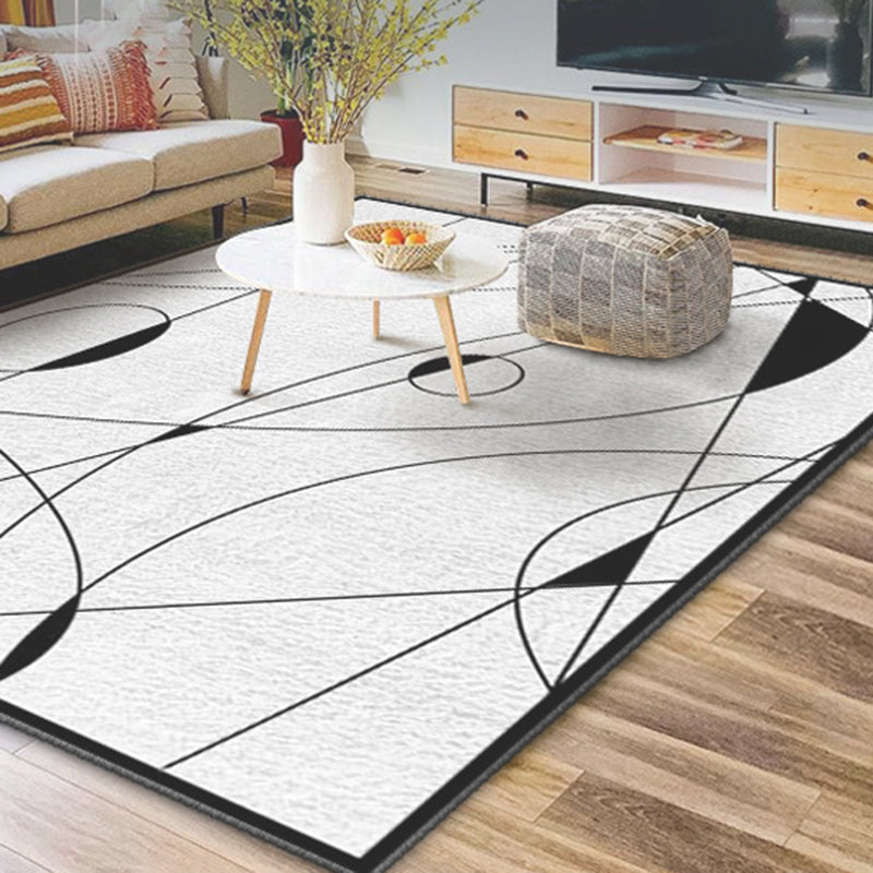 Abstract Line Aesthetic Soft Rug Rectangle Loom Rug for Bedroom