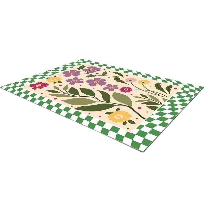 Estilo artístico Flor Estética de la alfombra suave Rectángulo de telar Alfombra para dormitorio