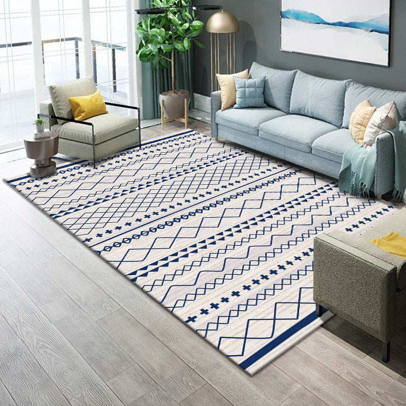 Continuous Pattern Area Rug Carpet Stain Resistant Rug for Living Room