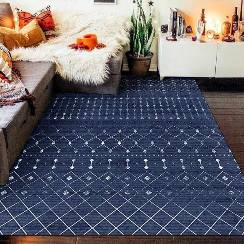 Stain Resistant Indoor Rug Bohemian Polyester Rug  for Living Room