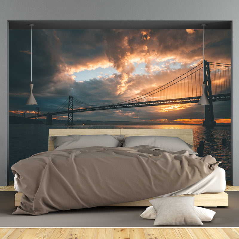 Photography Stain Resistant Wall Mural Wallpaper City Landscape Sitting Room Wall Mural