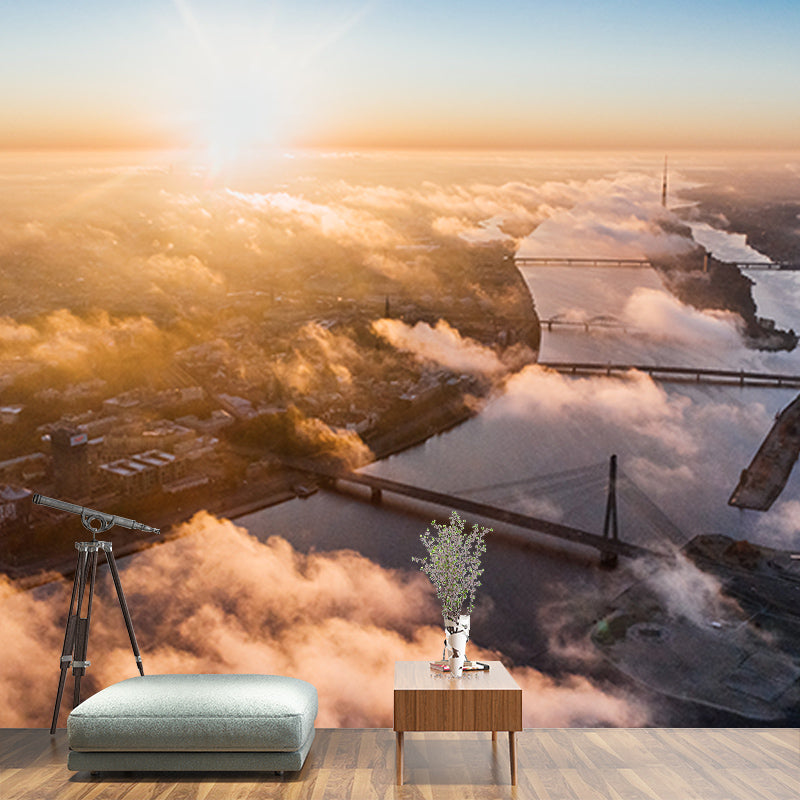 Modern Style Wall Mural Wallpaper Urban Landscape Sitting Room Wall Mural