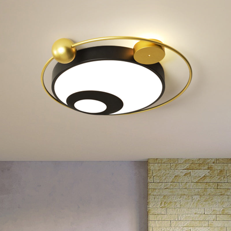 Vierkant/rond inbouw moderne vintage metalen led zwart/wit inbouwverlichting in warm licht met diffuser