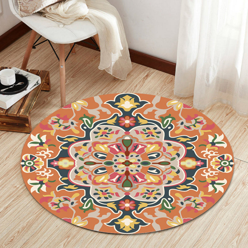 Tapis rose rouge polyester tapis lavable intérieur graphique pour salle de dessin