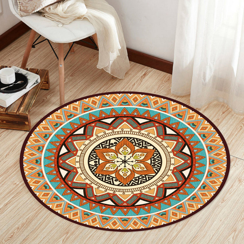 Rose Red Rug Polyester Graphic Indoor Rug Washable Rug for Drawing Room
