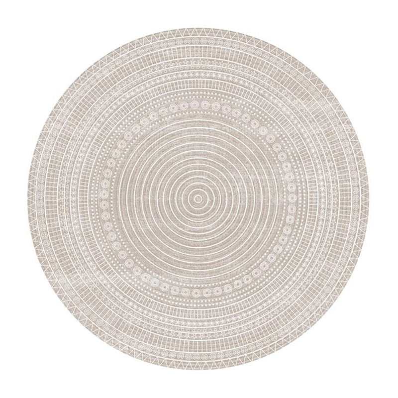Light Brown Stirpe Rug Polyester Casual Rug Non-Slip Backing Rug for Living Room