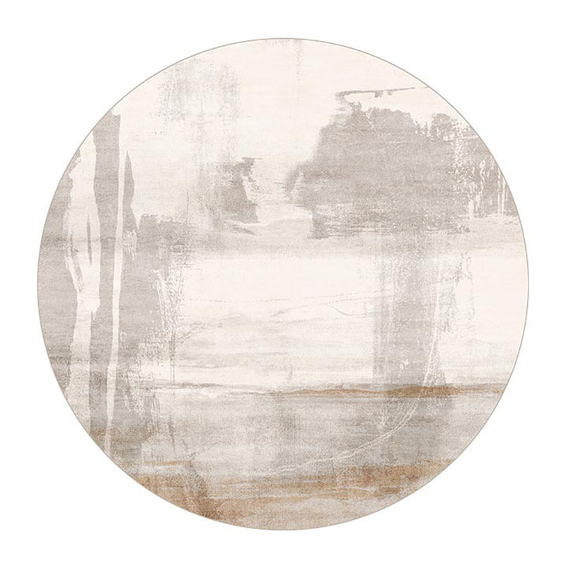 Light Brown Stirpe Rug Polyester Casual Rug Non-Slip Backing Rug for Living Room
