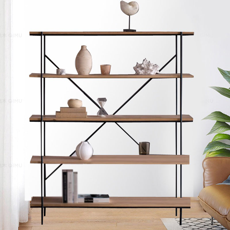 Industrial Style Etagere Bookshelf Vertical Shelf Bookcase for Home