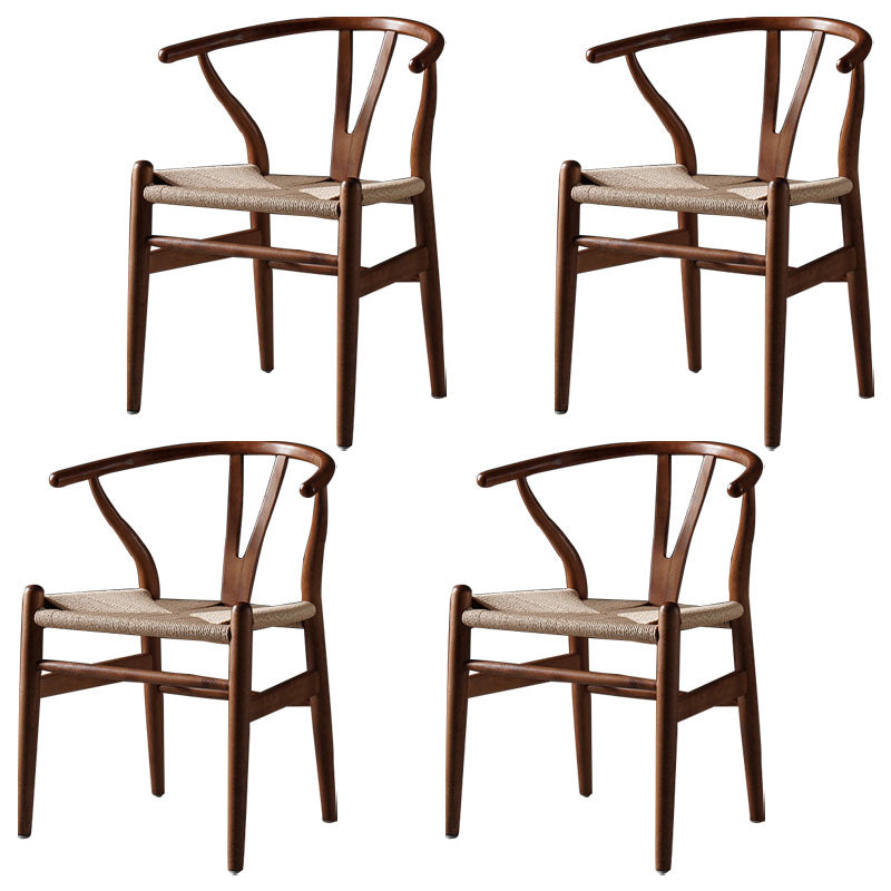 Moderne beuken Wishbone bijzetstoel met matte afwerking houten eetkamerstoel