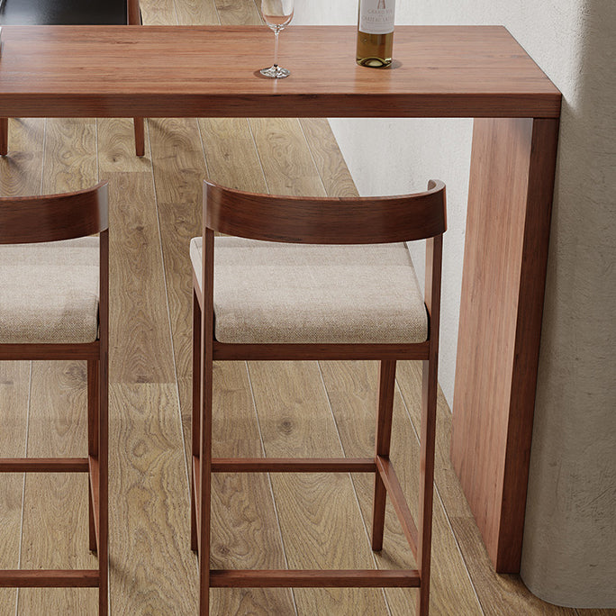 Brown Wood Pub Table with Specialty Table Top Double Pedestal Table - 41.3" H