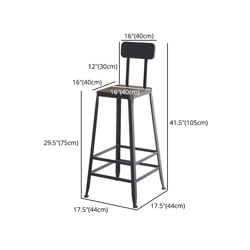 29,53 "Industrie -Bar und Counterhocker Low Back Stool mit 4 schwarzen Beinen