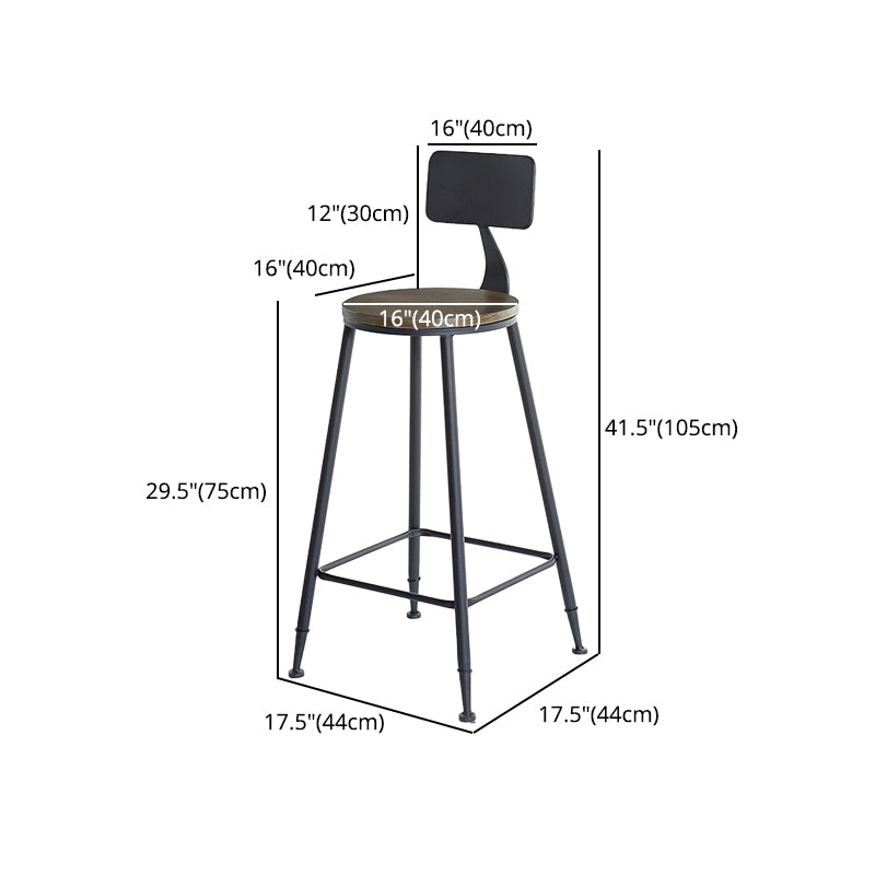 29,53 "Industrie -Bar und Counterhocker Low Back Stool mit 4 schwarzen Beinen