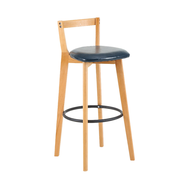 Contemporary Wood Kitchen Dining Room Armless Stool Low Back Bar Stool